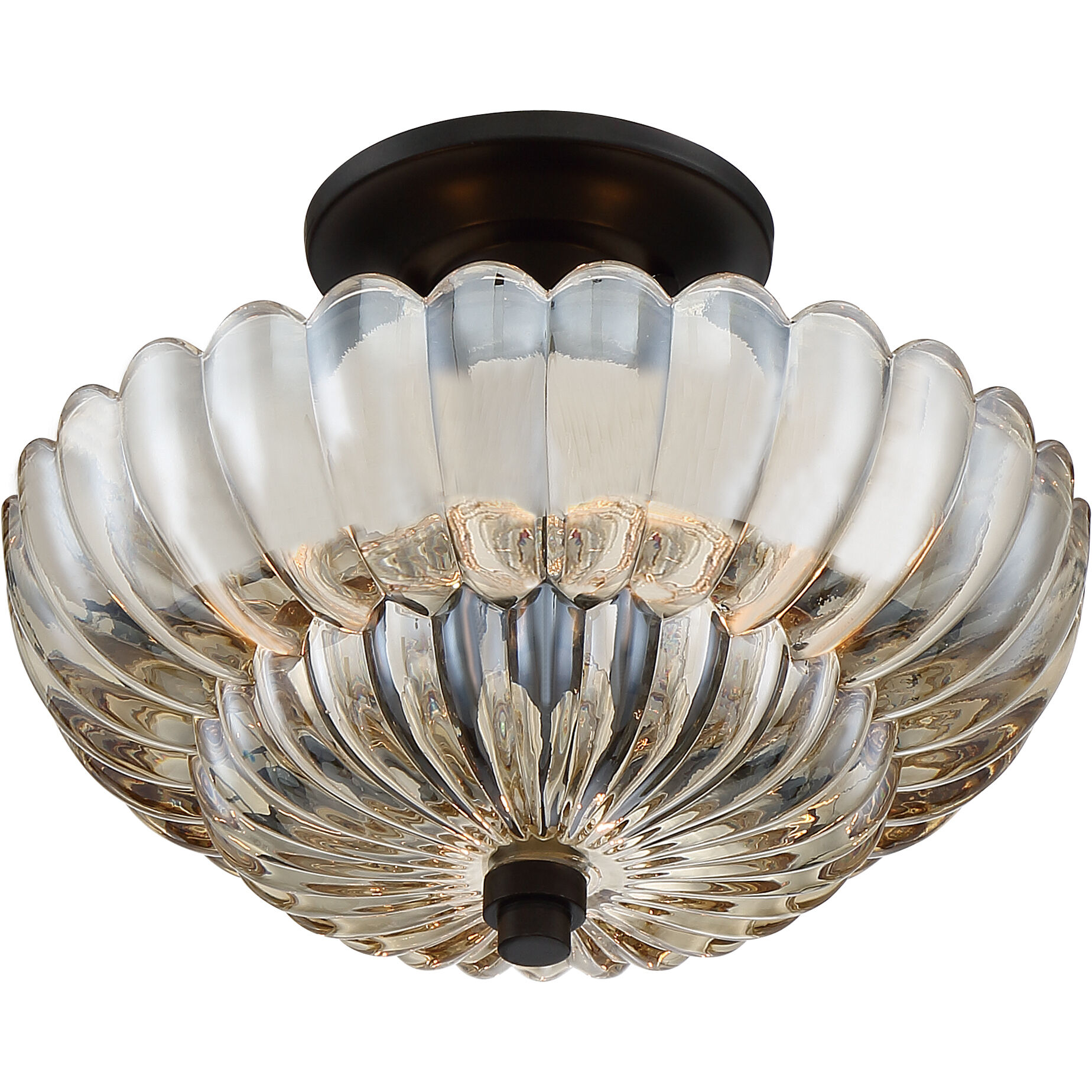 Whitecap 3 Light 12 inch Mottled Cocoa Semi-Flush Mount Ceiling Light