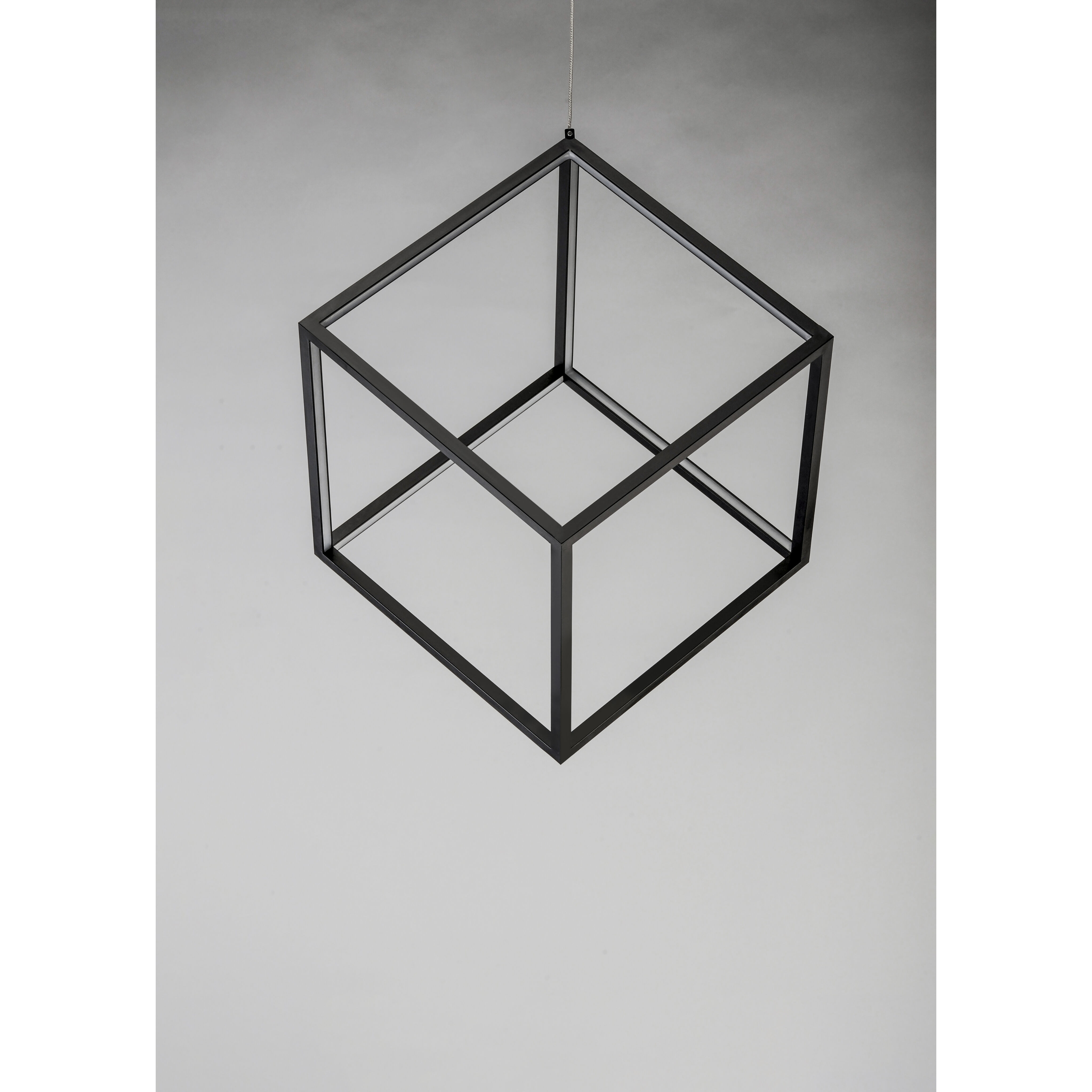 4 Square LED 20.5 inch Black Single Pendant Ceiling Light