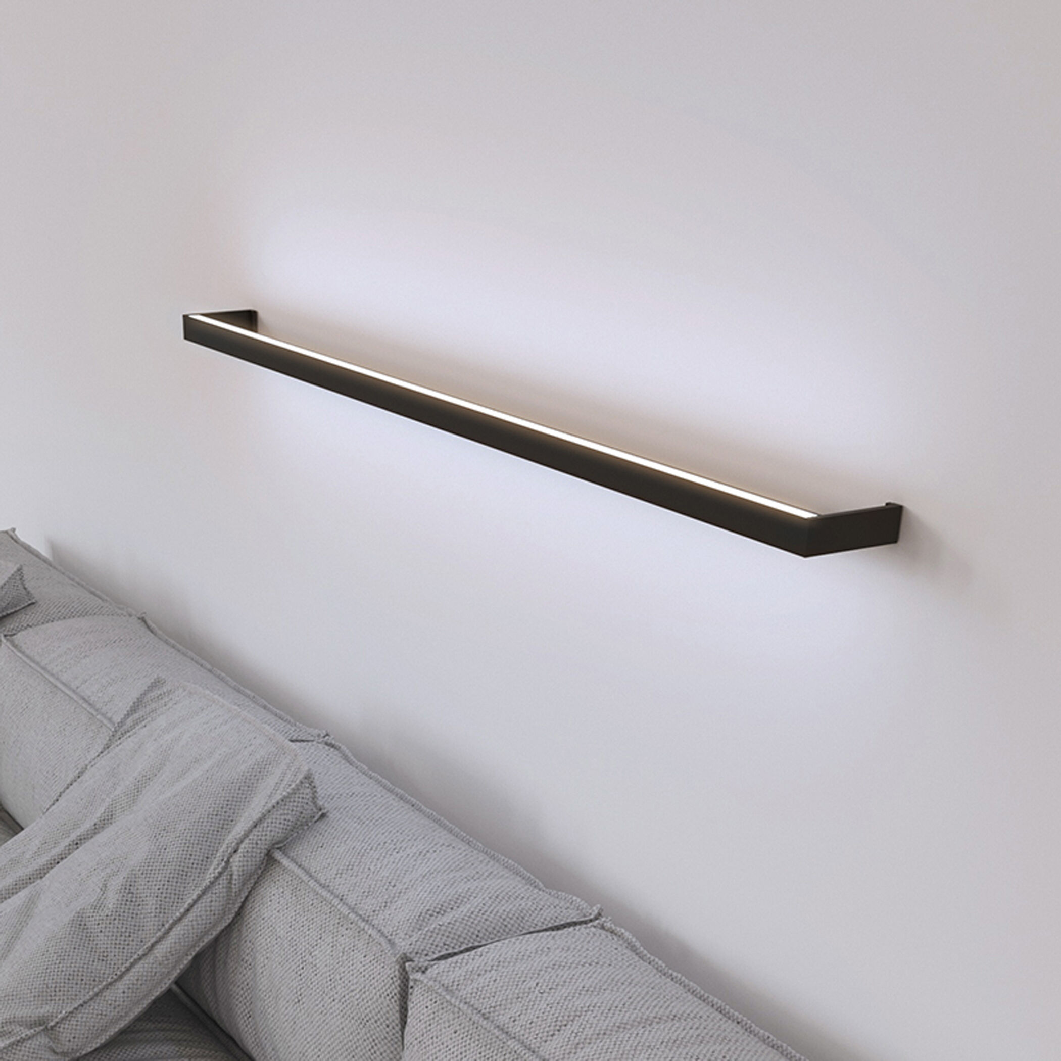 Thin-Line LED 48 inch Satin Black Wall Bar Wall Light in 4ft., 3000K
