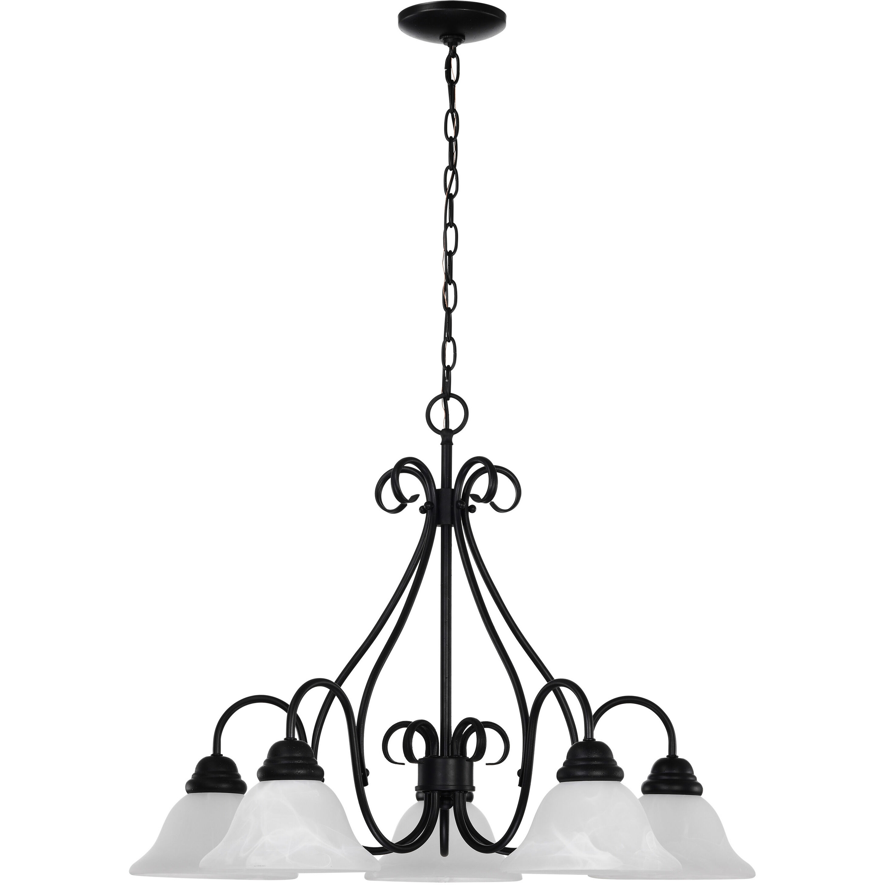Castillo 5 Light 28 inch Textured Black Chandelier Ceiling Light