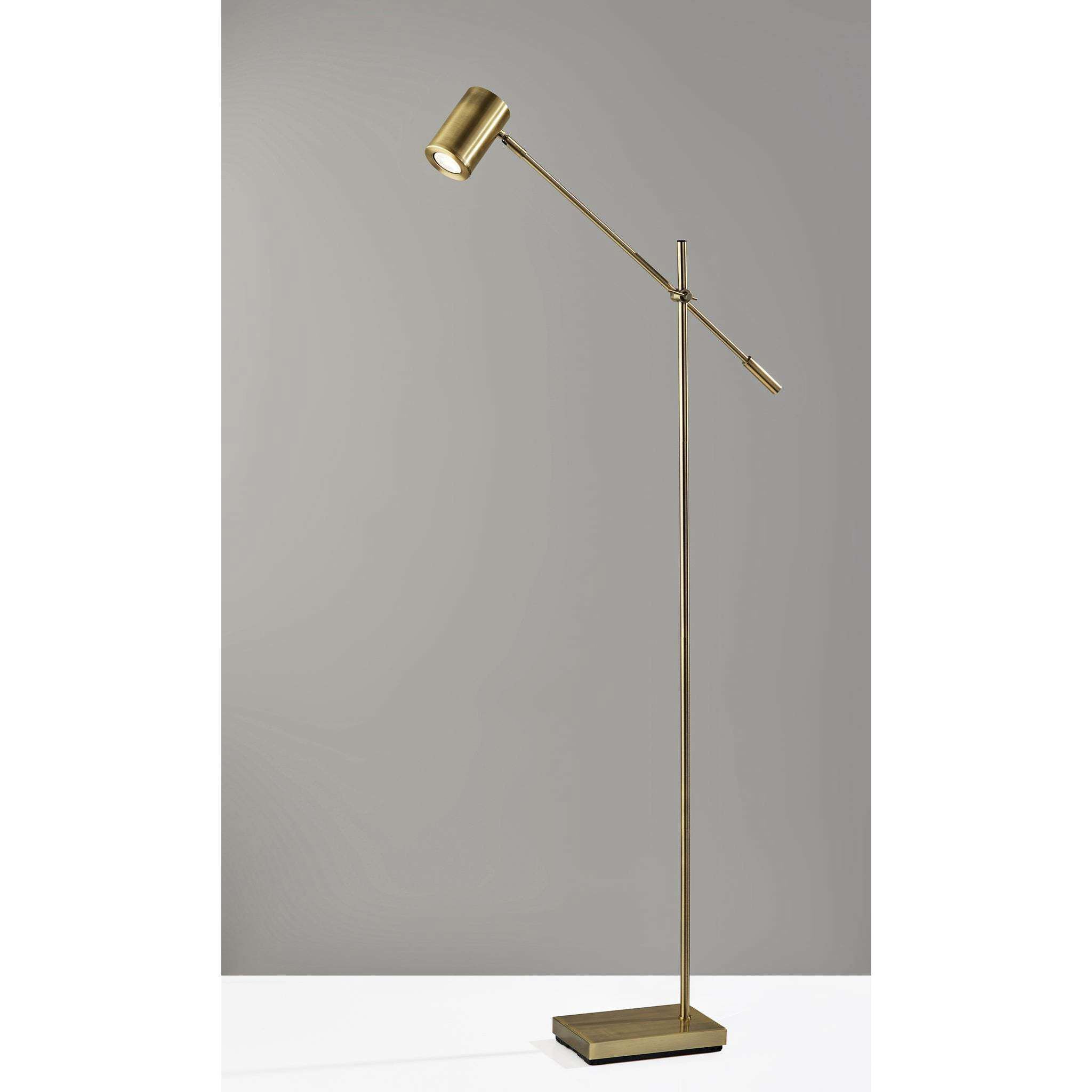Collette 58 inch 4.00 watt Antique Brass Floor Lamp Portable Light