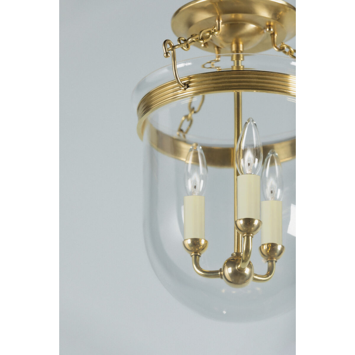 Rousham 3 Light 12.75 inch Aged Brass Semi Flush Ceiling Light