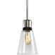 Zigrina 1 Light 7.13 inch Polished Nickel with Satin Brushed Black Pendant Ceiling Light