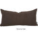 Kidney 22 inch Oxford Chocolate Pillow, with Down Insert
