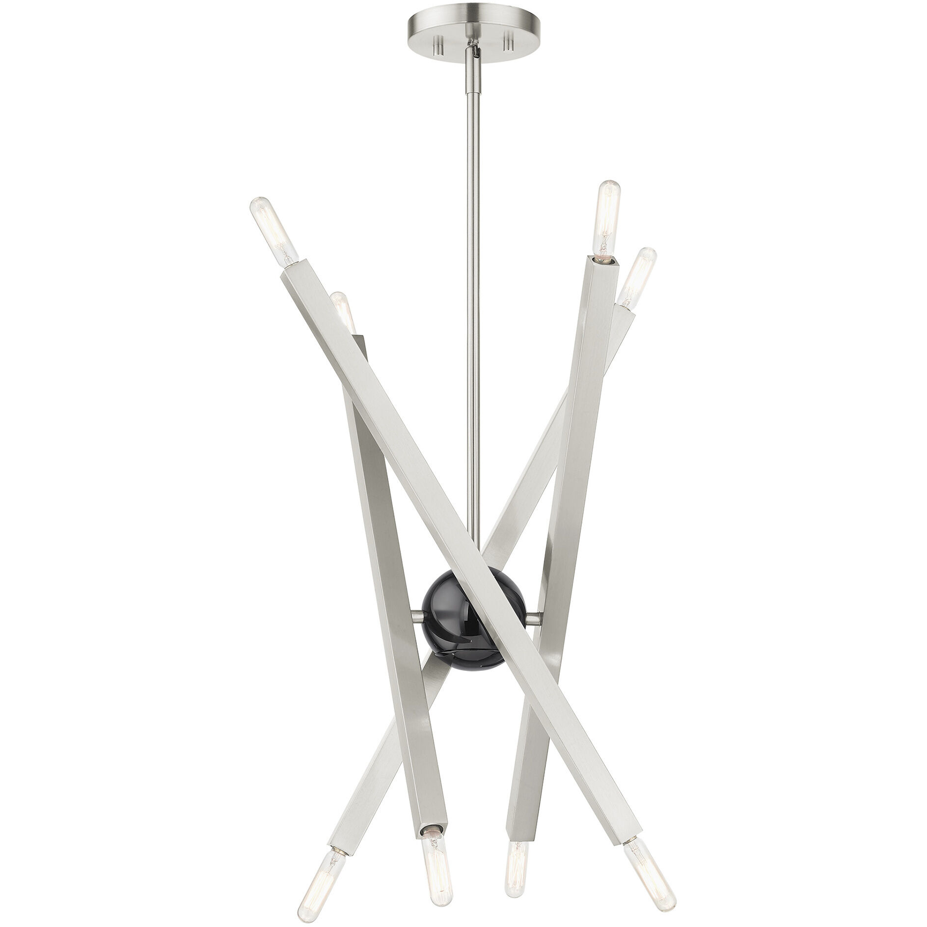 Monaco 8 Light 26 inch Brushed Nickel Chandelier Ceiling Light