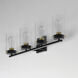 Pinn 4 Light 30 inch Black/Satin Brass Bath Vanity Wall Light