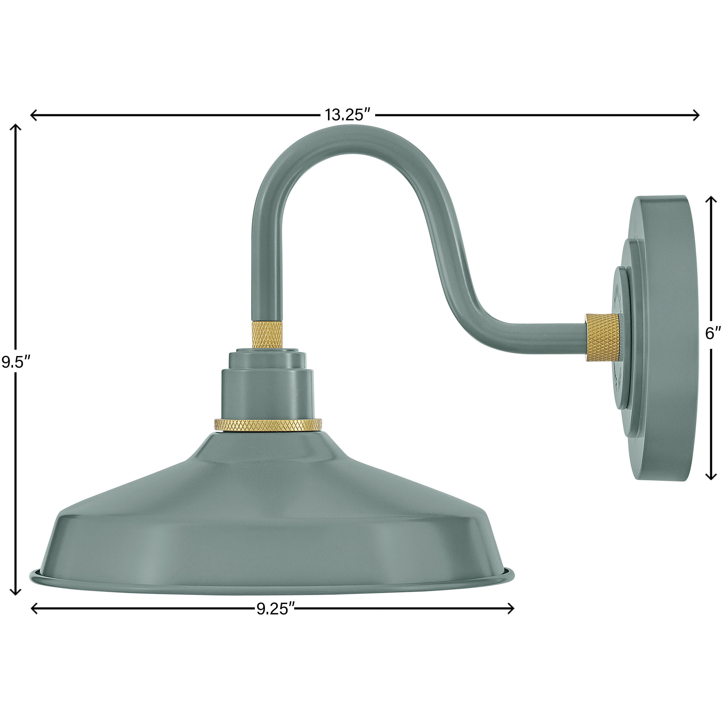 Foundry Classic Outdoor Barn Light in Sage Green, Gooseneck