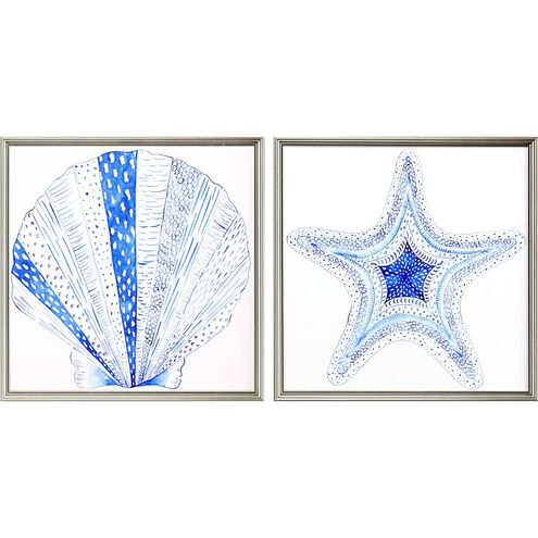 Naturals Collection Blue Framed Art