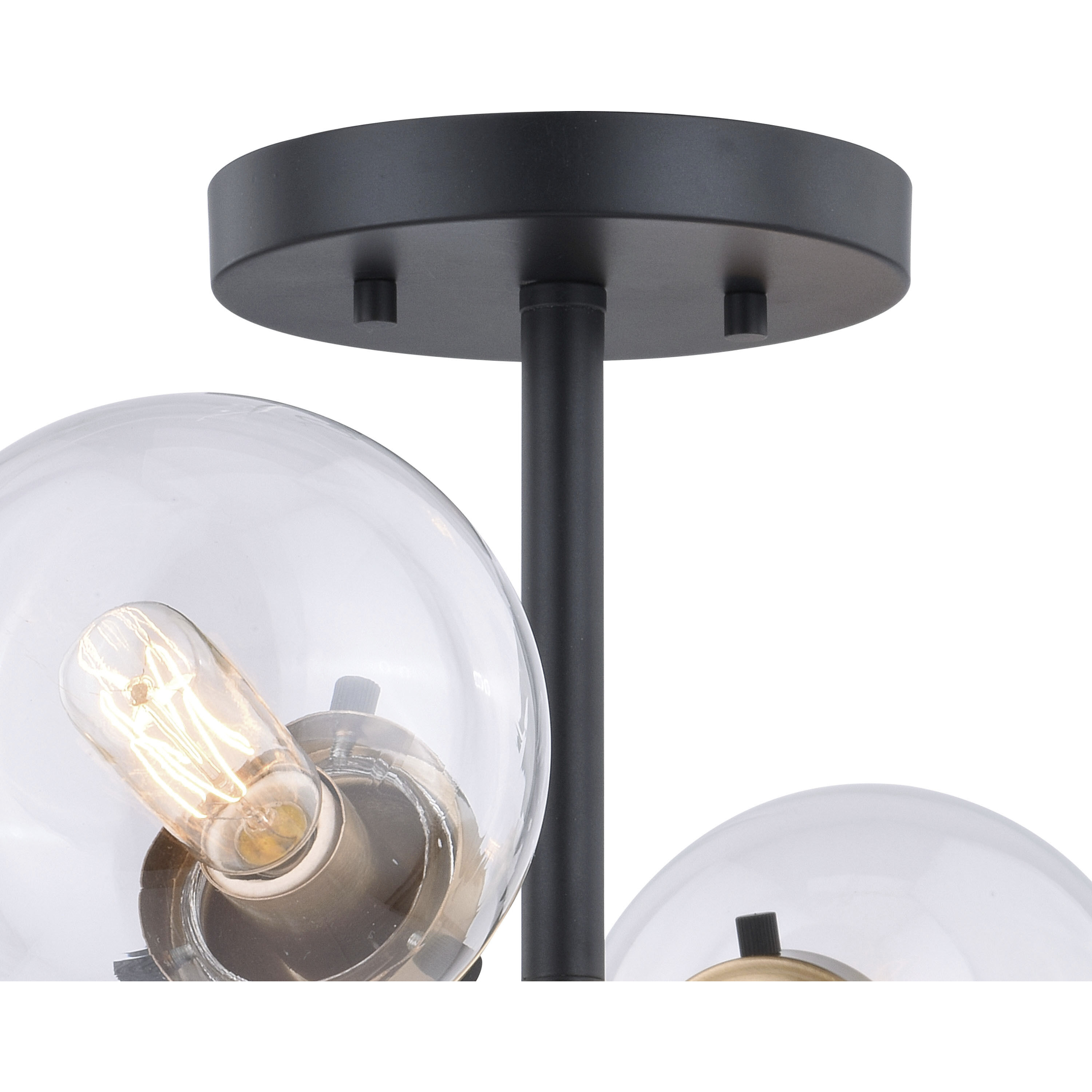 Orbit LED 20 inch Muted Brass and Oil Rubbed Bronze Semi-Flush Mount Ceiling Light