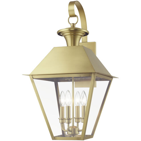 Wentworth 4 Light 28 inch Natural Brass Outdoor Extra Wall Lantern, Extra Large
