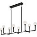 Candlestix 8 Light 50 inch Black Chandelier Ceiling Light in Black and Clear