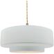 Radiance Collection - Tier Pendant Ceiling Light in Brushed Brass, Dedicated LED, Beige Twist Cord, Gloss White (outside and inside of fixture), 14.5W x 5.25H, Form+Finish+Function