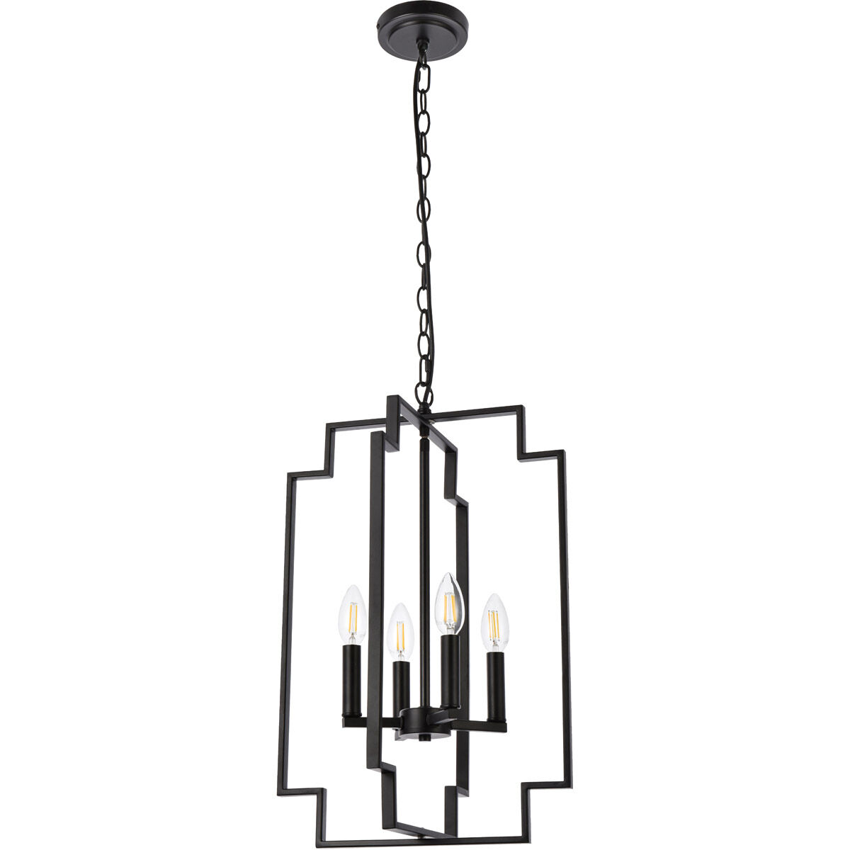 Rosenfeld 4 Light 13.5 inch Black Pendant Ceiling Light