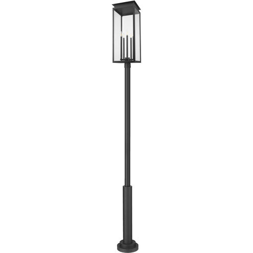 Nova 5 Light 129.75 inch Black Outdoor Post Mounted Fixture in Clear Glass