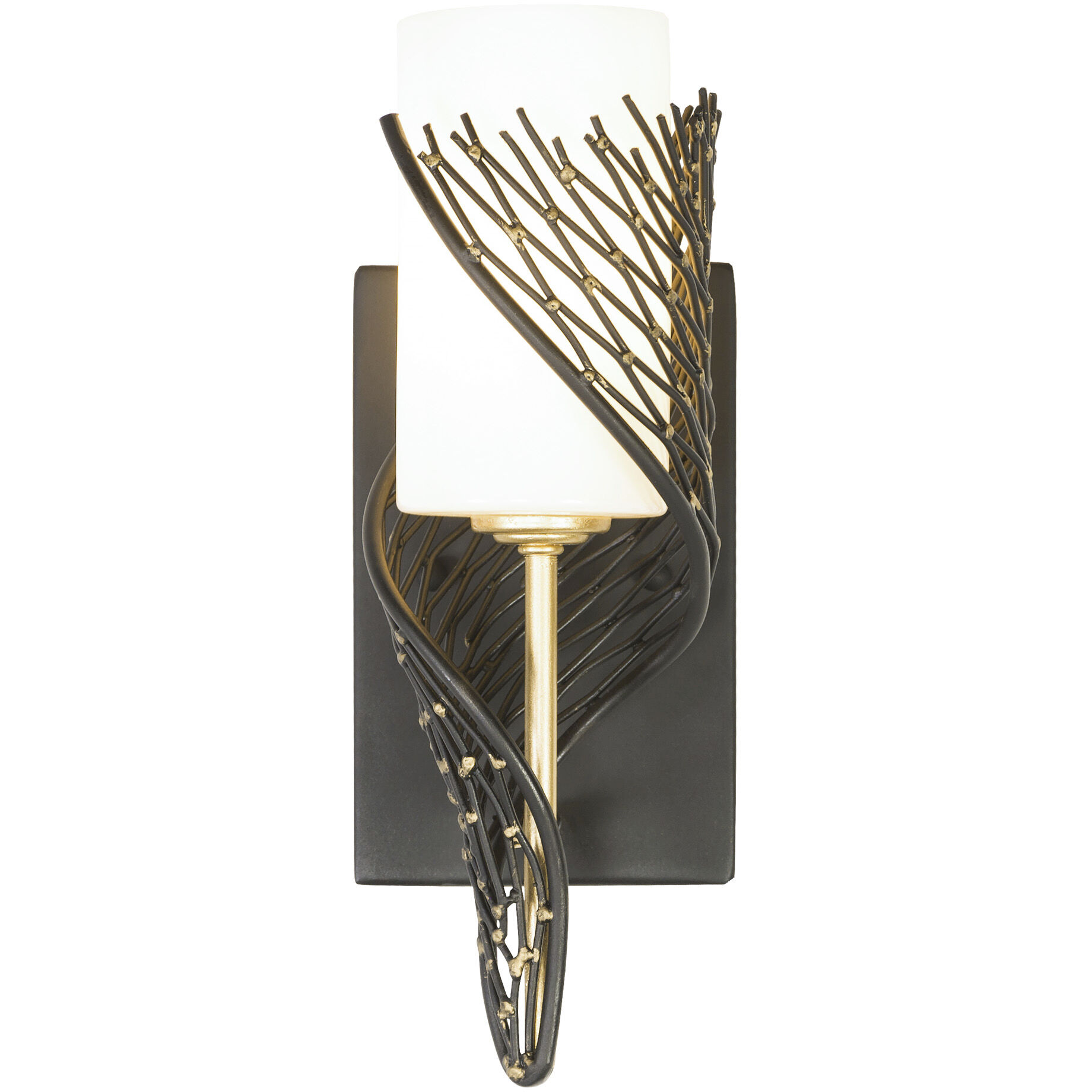 Flow 1 Light 4.5 inch Matte Black and French Gold Right Sconce Wall Light in Matte Black/French Gold