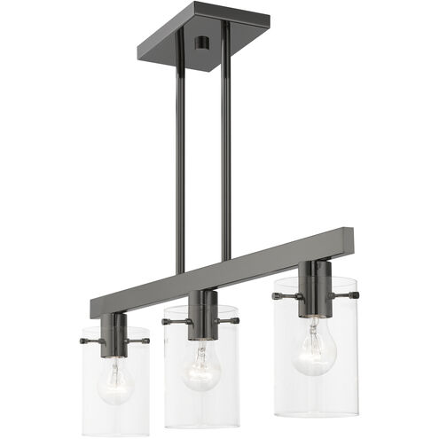 Munich 3 Light 30 inch Black Chrome Linear Chandelier Ceiling Light