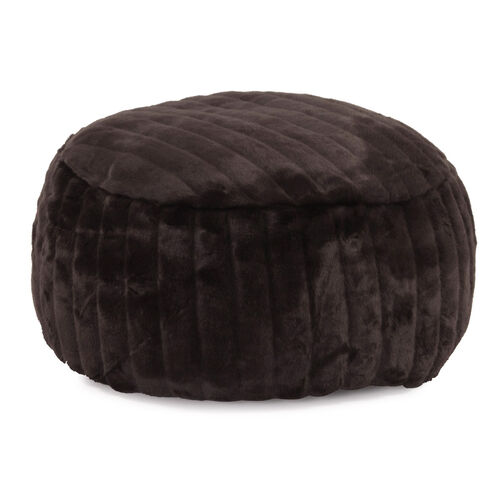 Pouf 12 inch Mink Black Foot Ottoman with Cover