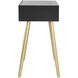 Anita 27.6 X 15.7 inch Black/Gold Bedside Table