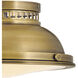 Emery 2 Light 12.75 inch Heritage Brass Indoor Flush Mount Ceiling Light
