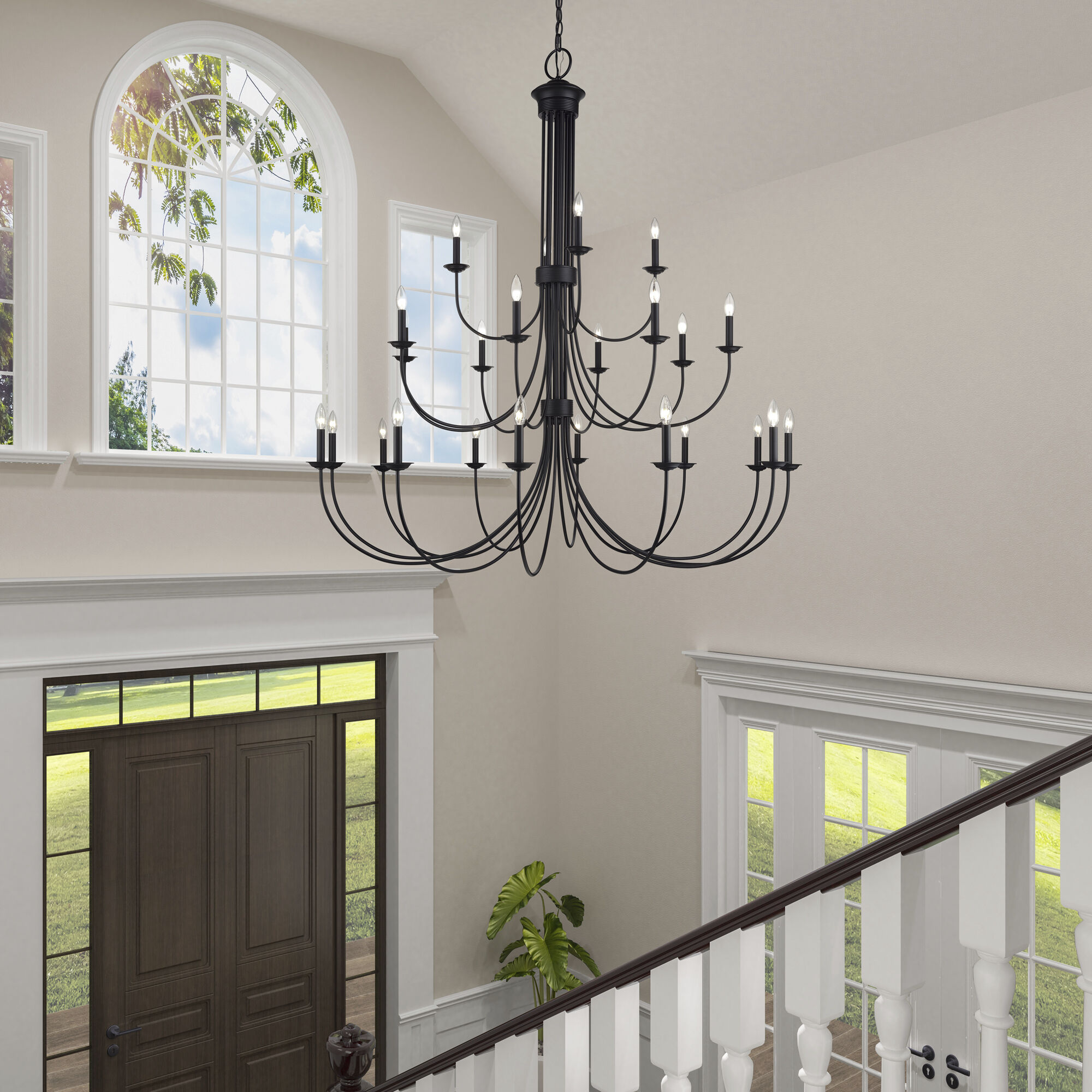 Livex Lighting 42686-04 Estate 24 Light 60 inch Black Foyer Chandelier  Ceiling Light