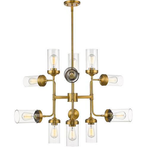 Calliope 12 Light 36 inch Foundry Brass Chandelier Ceiling Light