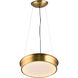 Canada LED 16 inch Gold Pendant Ceiling Light