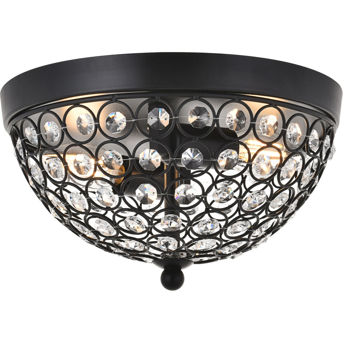 Taye 2 Light 10 inch Matte Black Flush Mount Ceiling Light