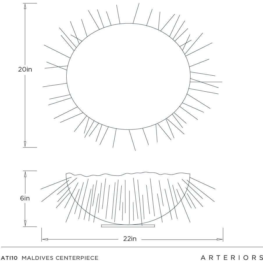 Maldives Natural Iron and Light Natural Iron with Antique Brass Centerpiece