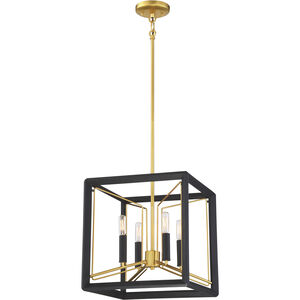 Sable Point 4 Light 14.25 inch Sand Coal With Honey Gold Pendant Ceiling Light