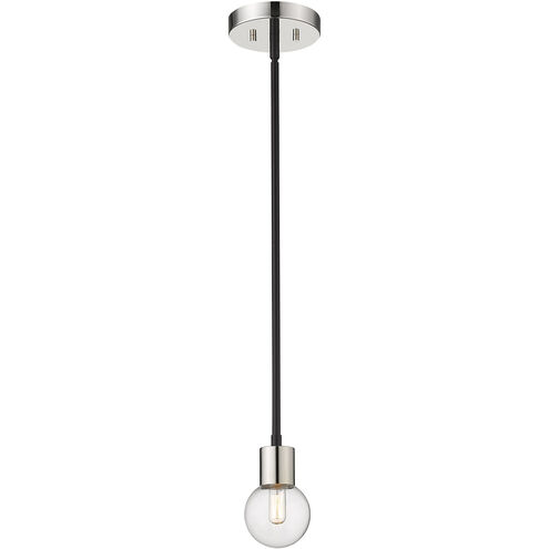 Neutra 1 Light 6 inch Matte Black/Polished Nickel Pendant Ceiling Light
