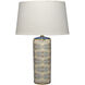 Orbital 31 inch 100 watt Cream and Blue Patterned Table Lamp Portable Light, Inline