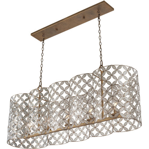 Maurelle Island Linear Ceiling Light in Oxidized Gold Leaf