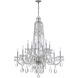 Traditional Crystal 12 Light 42 inch Polished Chrome Chandelier Ceiling Light