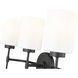 Keylee 3 Light 22 inch Matte Black Bathroom Vanity Light Wall Light