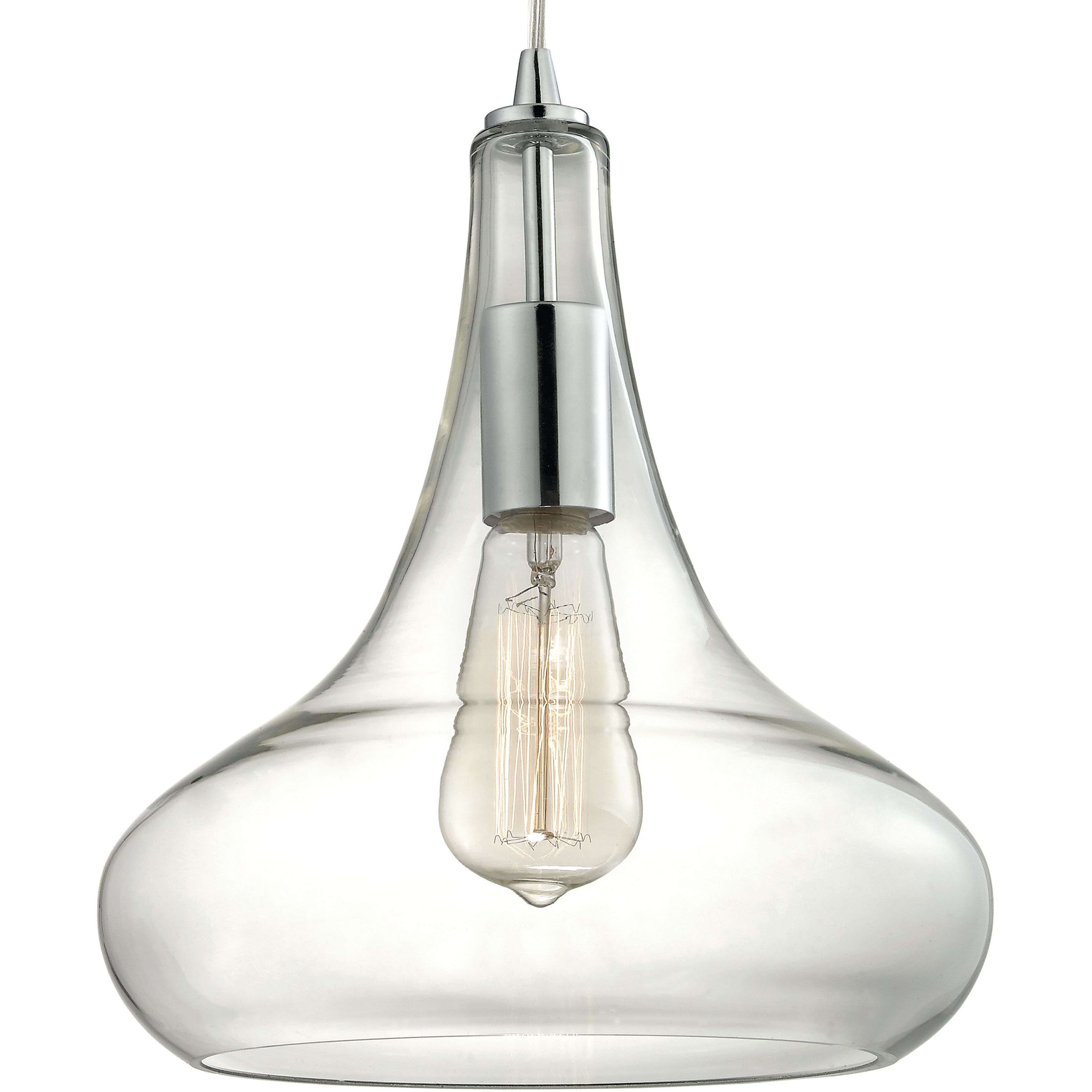 Orbital 1 Light 10 inch Polished Chrome Mini Pendant Ceiling Light