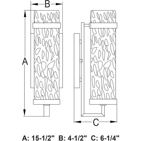Seymour 1 Light 15.5 inch Textured Black Outdoor Wall Lantern