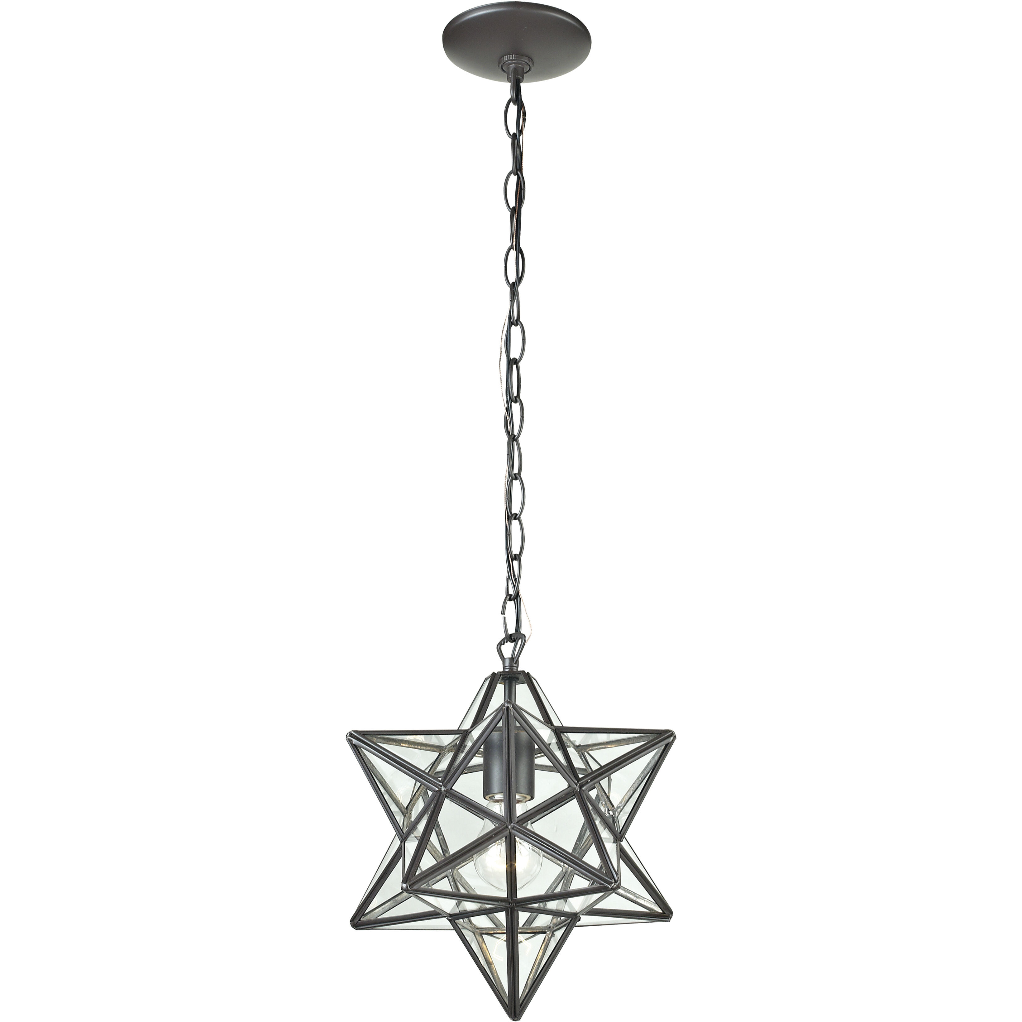 Moravian Star 1 Light 9 inch Oil Rubbed Bronze Mini Pendant Ceiling Light