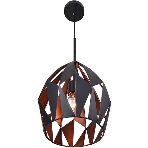 Oxide 1 Light 20 inch Black and Copper Down Pendant Ceiling Light