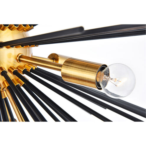 Daegan 10 Light 26 inch Light Antique Brass and Flat Black Pendant Ceiling Light