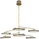 Clodagh Shuffle LED 28.3 inch Natural Brass Chandelier Ceiling Light