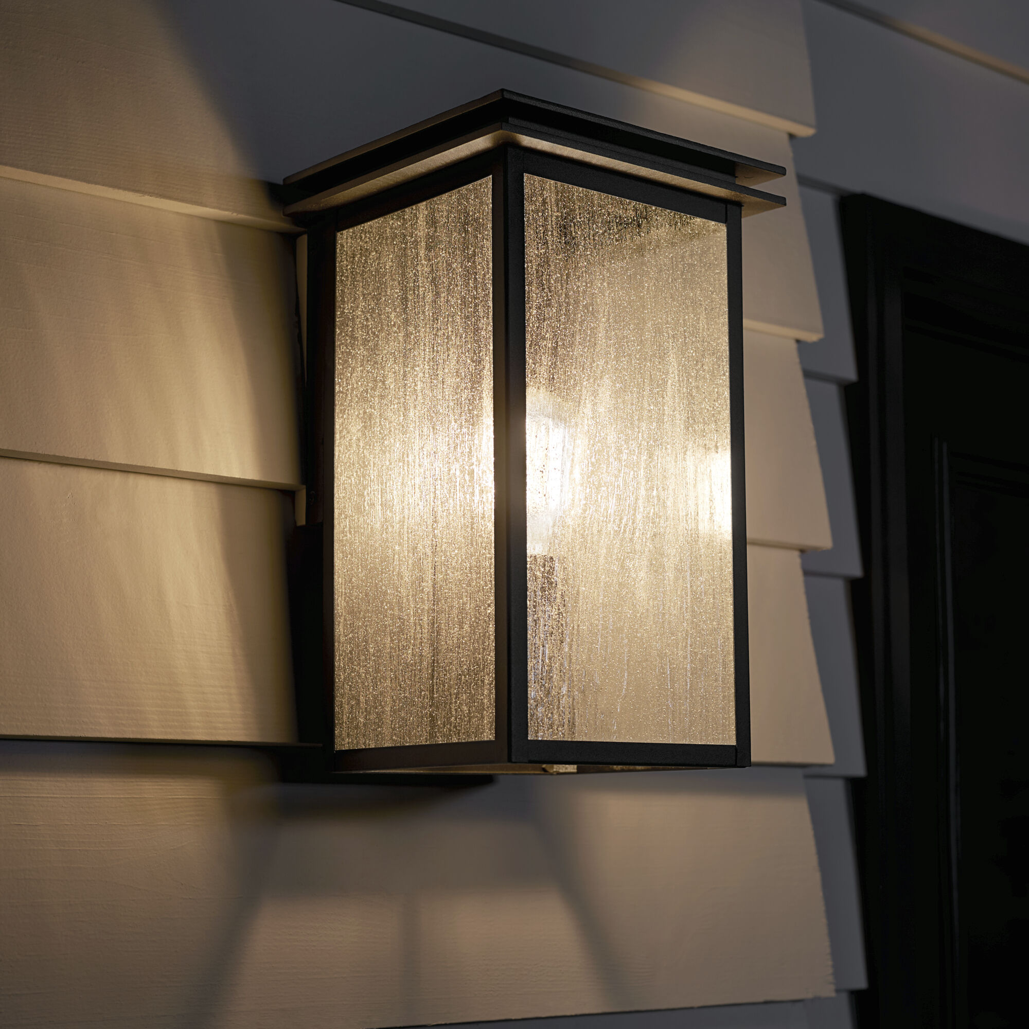 Arkville 1 Light 14 inch Textured Black Outdoor Wall Light, Medium