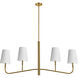 Eleanor 4 Light 53 inch Aged Brass Horizontal Chandelier Ceiling Light