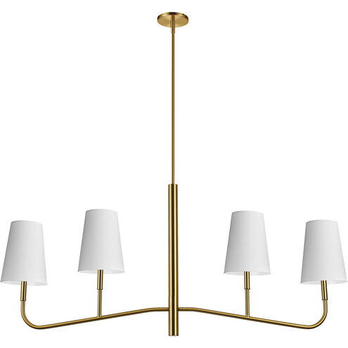Eleanor 4 Light 53 inch Aged Brass Horizontal Chandelier Ceiling Light