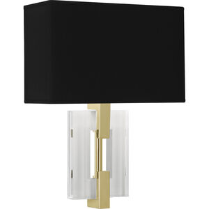 Lincoln 2 Light 12 inch Modern Brass with Crystal Wall Sconce Wall Light