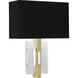 Lincoln 2 Light 12 inch Modern Brass Wall Sconce Wall Light in Black With Matte Gold