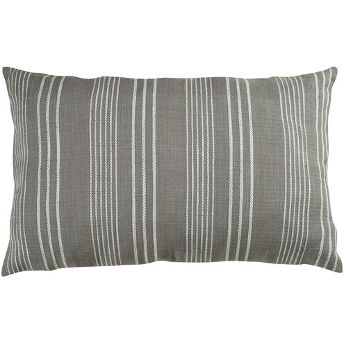 Richmond 26 X 5.5 inch Gray with White Lumbar Pillow