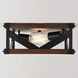 Wade 2 Light 13 inch Matte Black and Sycamore Flush Mount Ceiling Light