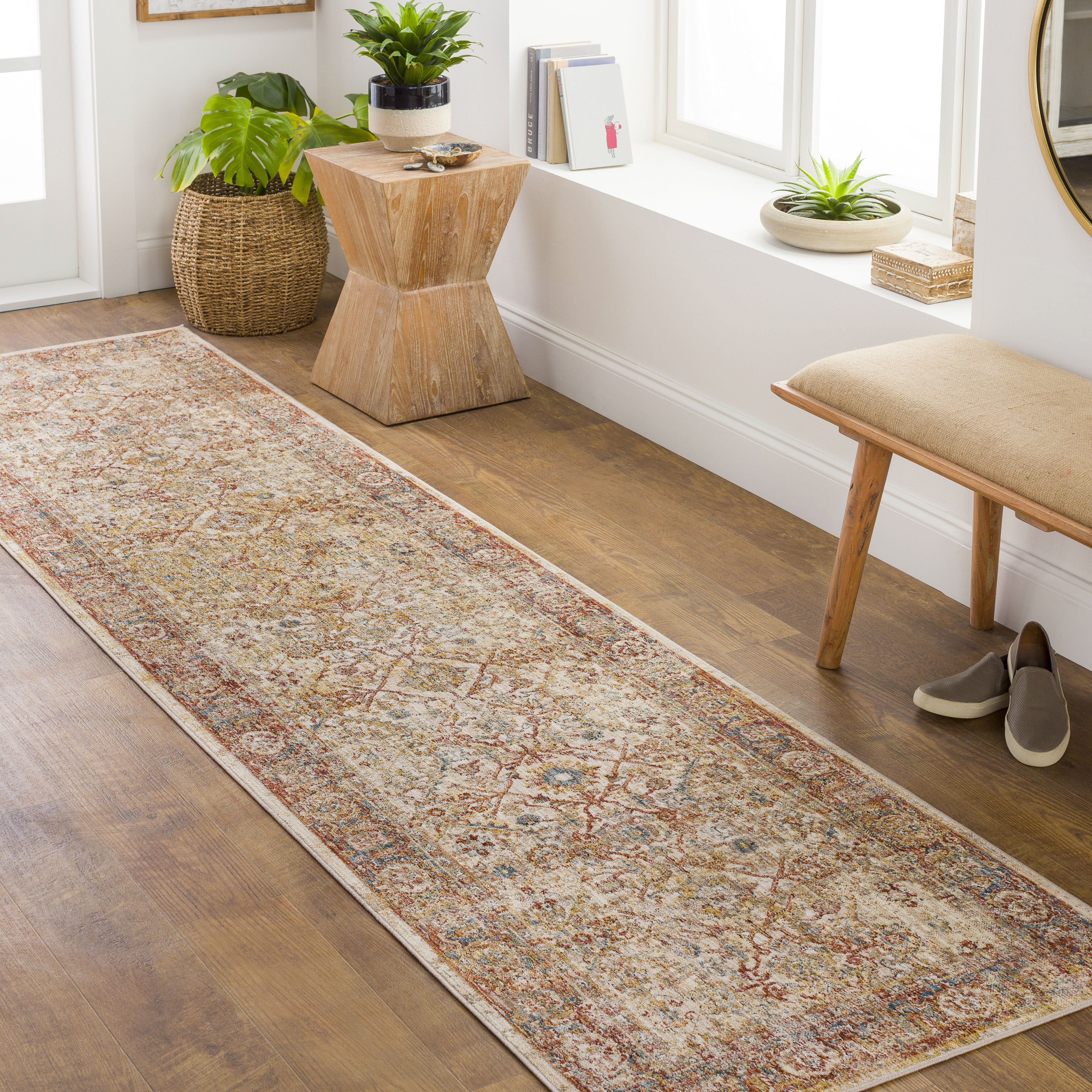 Aspendos 87 X 31 inch Dusty Pink Rug, Runner