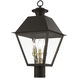 Wentworth 3 Light 22 inch Bronze with Antique Brass Finish Cluster Outdoor Post Top Lantern, Large