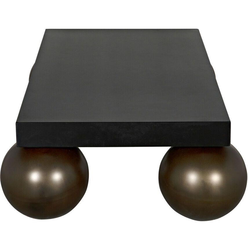 Cosmo 70 X 38.5 inch Matte Black and Aged Brass Coffee Table